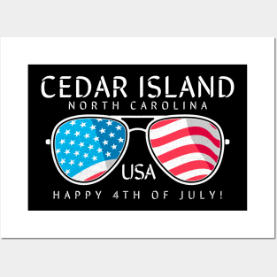 Cedar Island, NC Summertime Vacationing Fourth of July Sunglasses Posters and Art